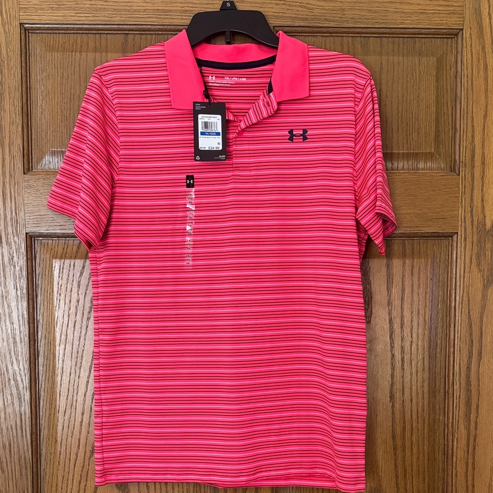 Under Armour YXL Vibrant Pink Polo Shirt